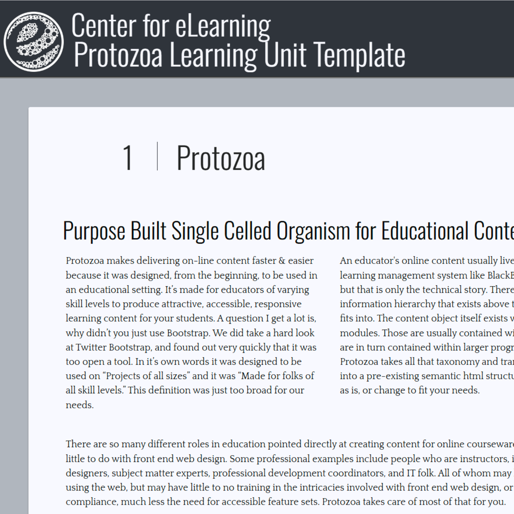 View the FSCJ Protozoa Project Module